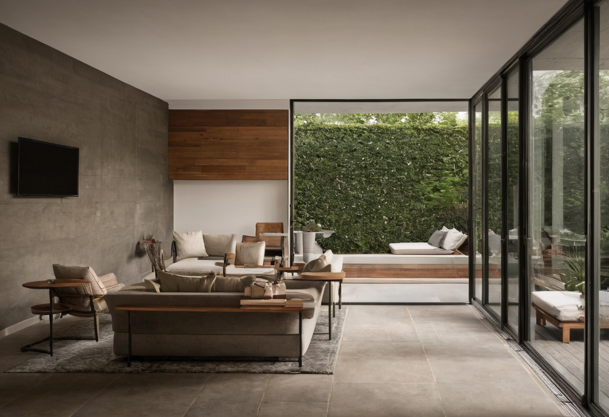 The best small living room layout puts the desk outside the sofa’s circulation zone interior planning detail
